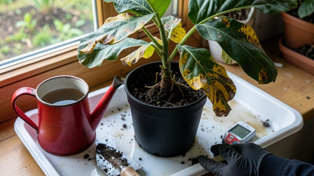 Overwatered Unhealthy Fiddle Leaf Fig: Revive Droopy Leaves in 3 Simple Steps